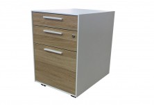Alto Metal And Melamine Mobile Ped 410 W. White Metal With MM1 Or MM2 Drawers